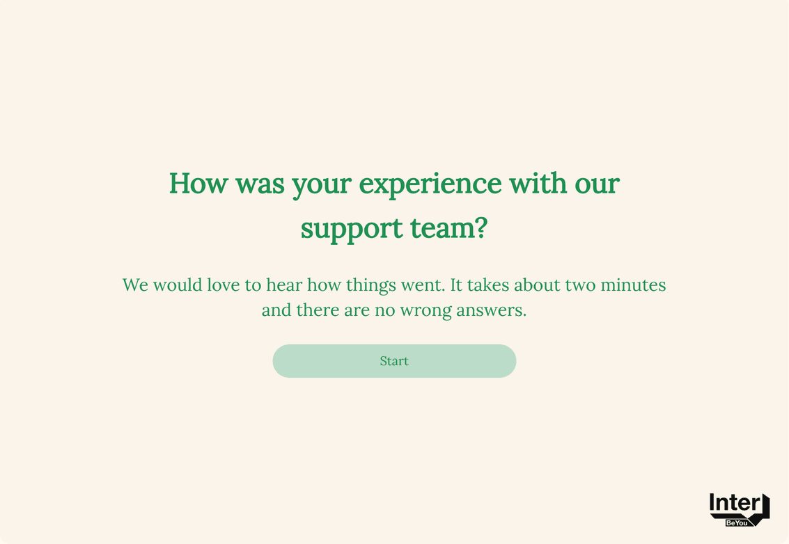A survey welcome screen as respondents see it